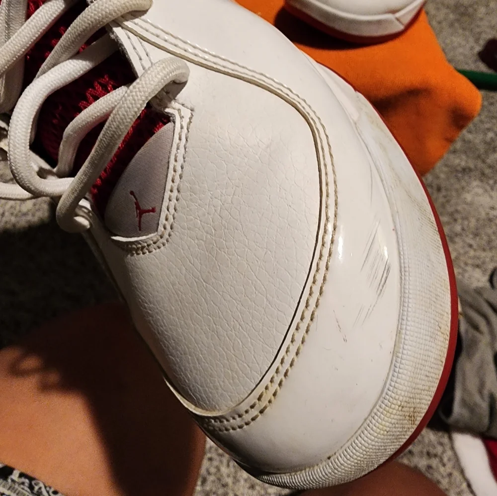 Jordan AIR White and Red Athletic Sneakers More Pic